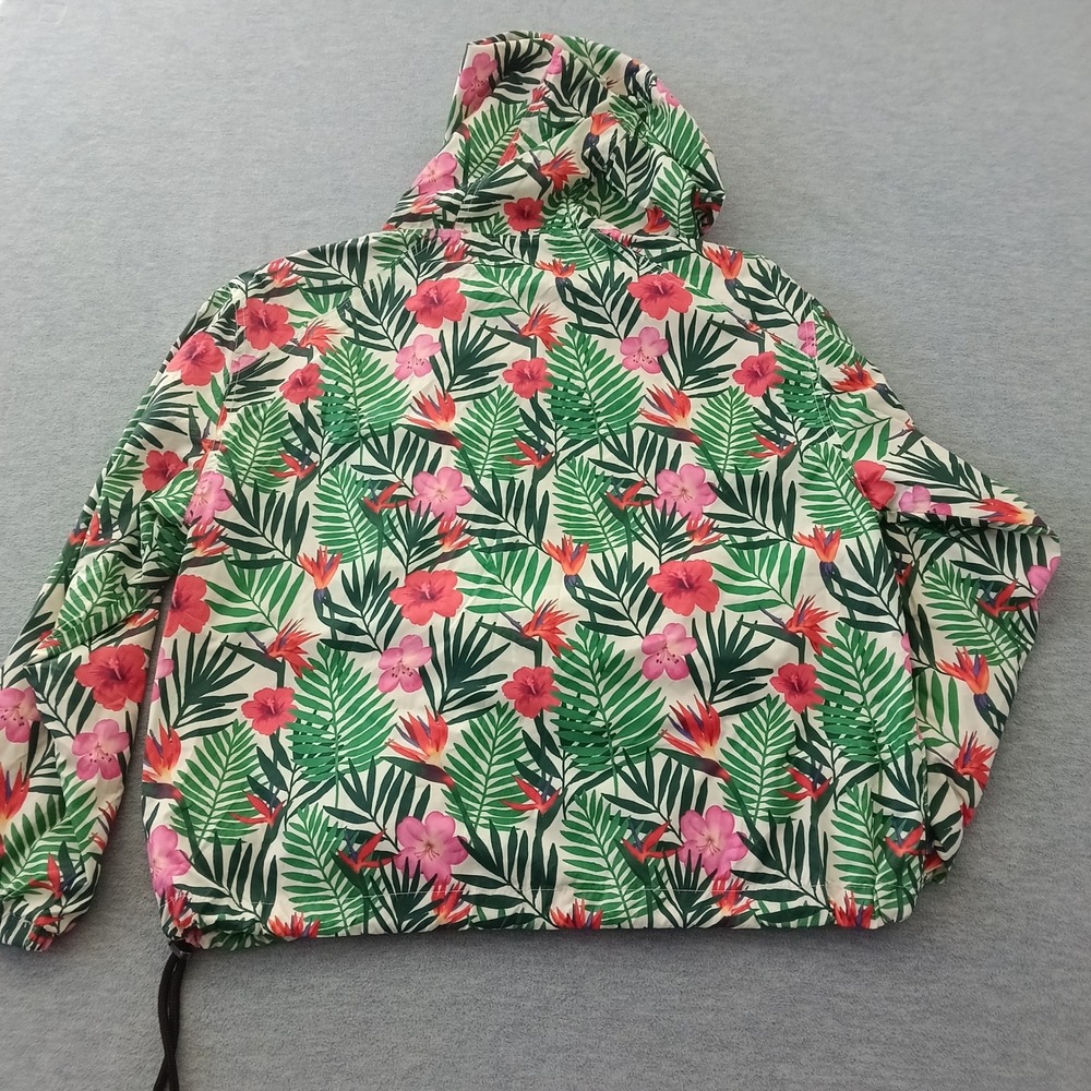 BlankNYC Womens Tropical Floral Hooded Windbreaker Jacket 66P-9009 Multicolor M - Picture 8 of 10
